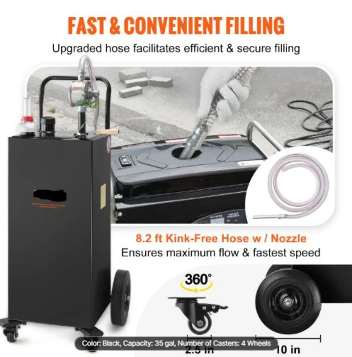 Fuel Caddy, 35 Gallon, Gas Storage Tank on 4 Wheel - Image 3