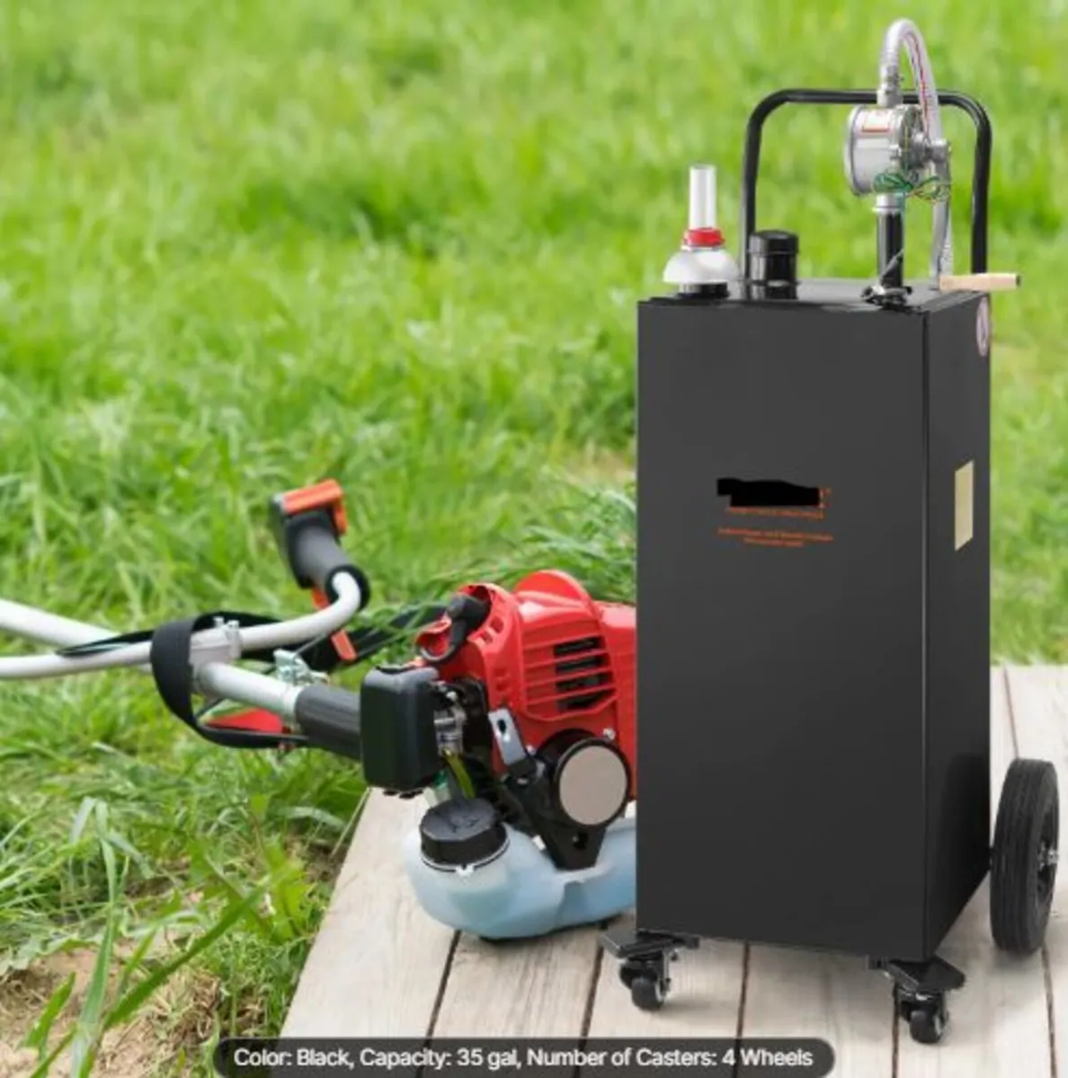 Fuel Caddy, 35 Gallon, Gas Storage Tank on 4 Wheel - Image 4