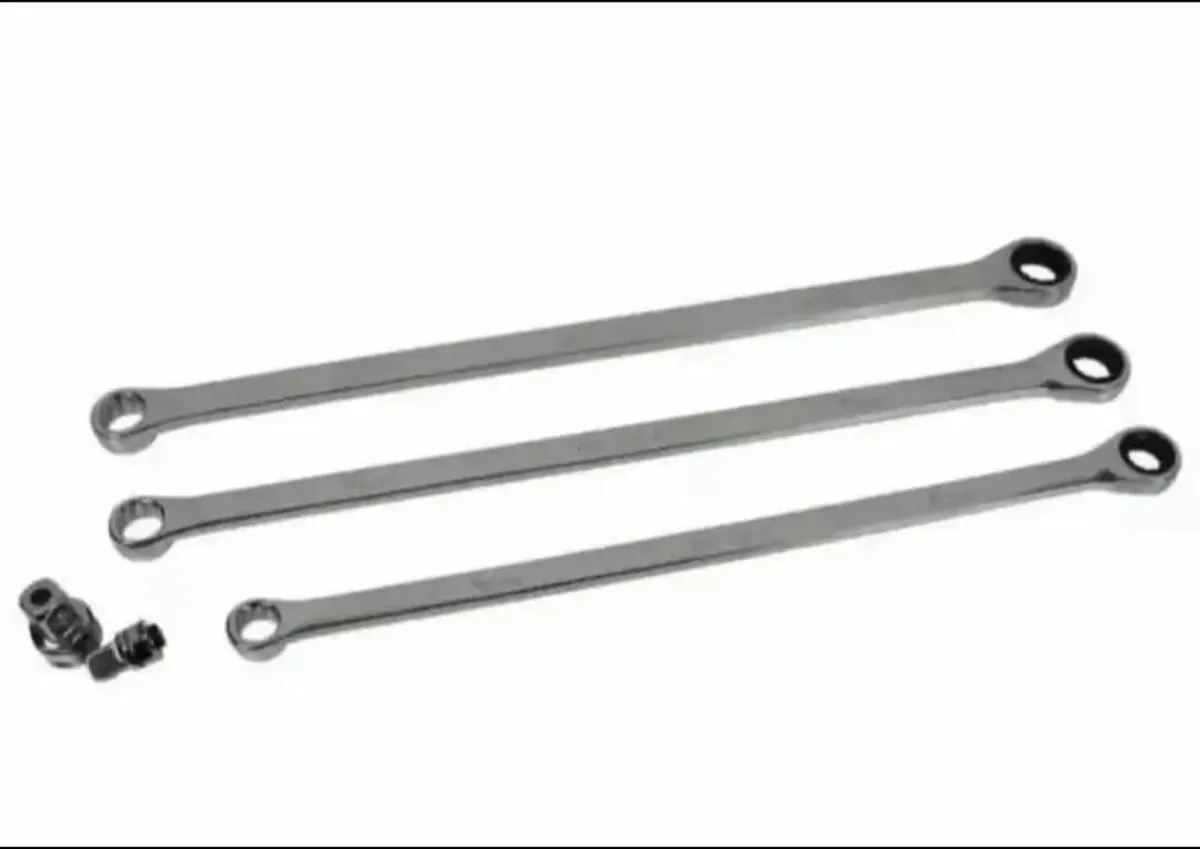 10 Piece Extra Long Ratchet Ring Spanner Set - Image 2