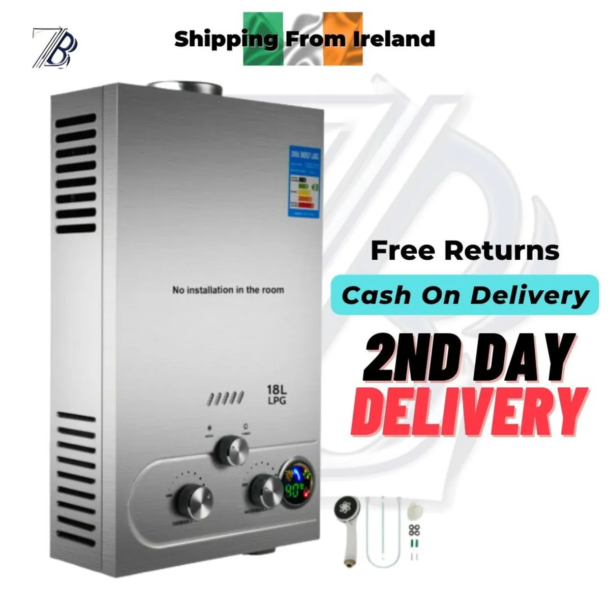 18 LPG Propane Gas Tankless Instant Water Heater - Image 1