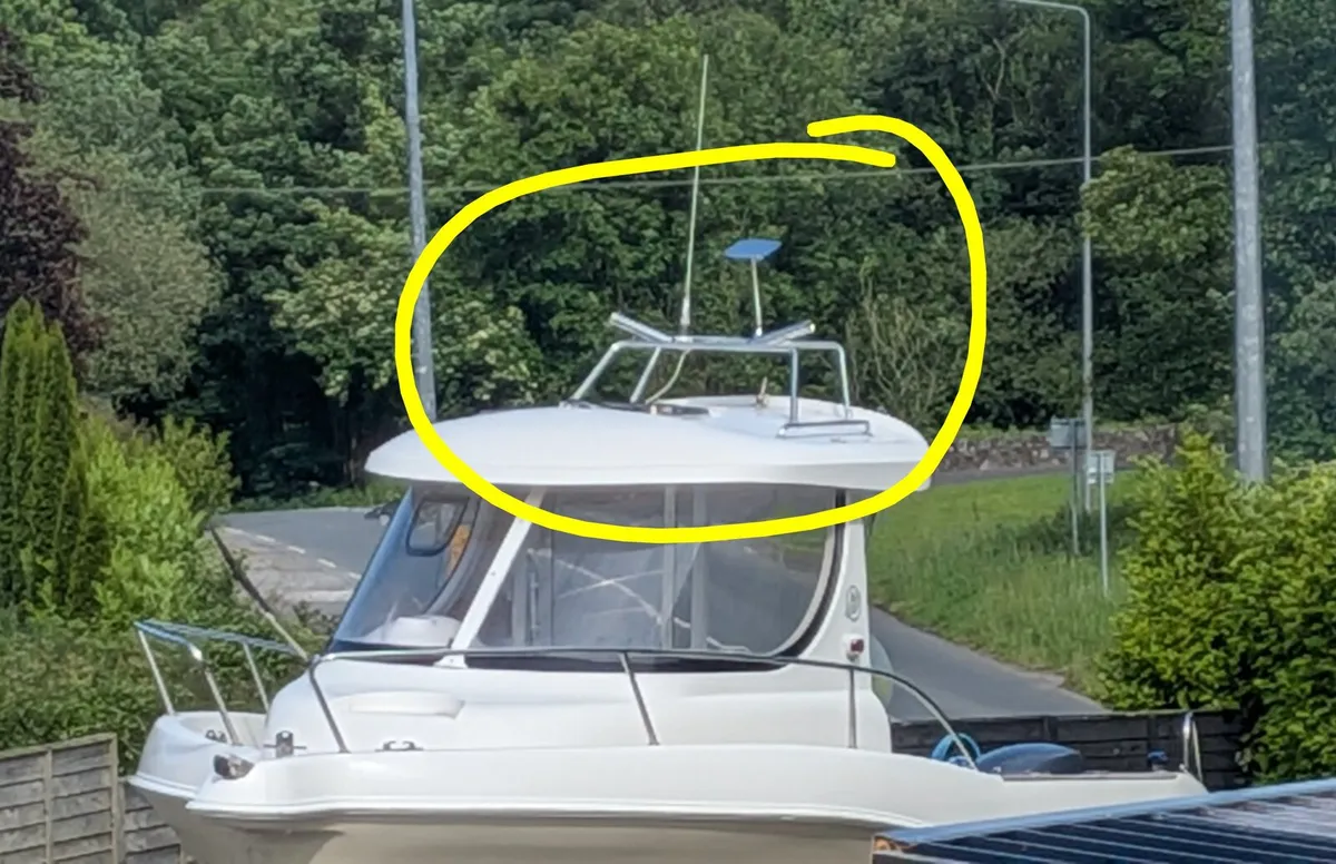 Stainless boat fishing tower with vhf antenna - Image 3