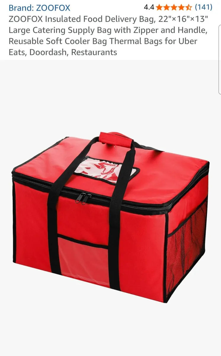 XL insulated Food delivery bag (Never Used) - Image 1