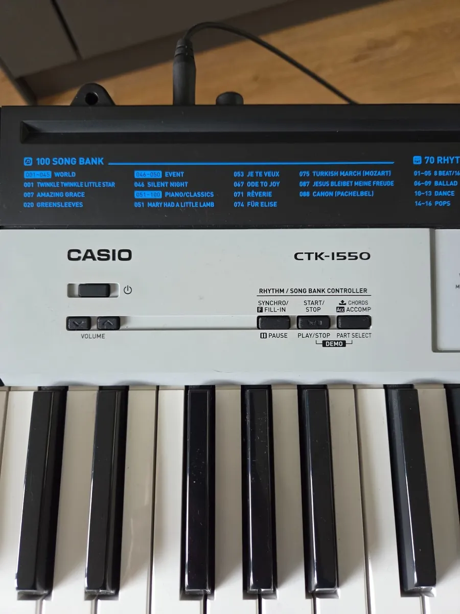 Casio CTK-1550 keyboard, stand & headphones - Image 2