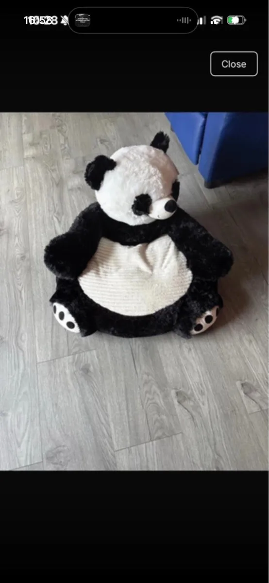Kids fluffy panda chair