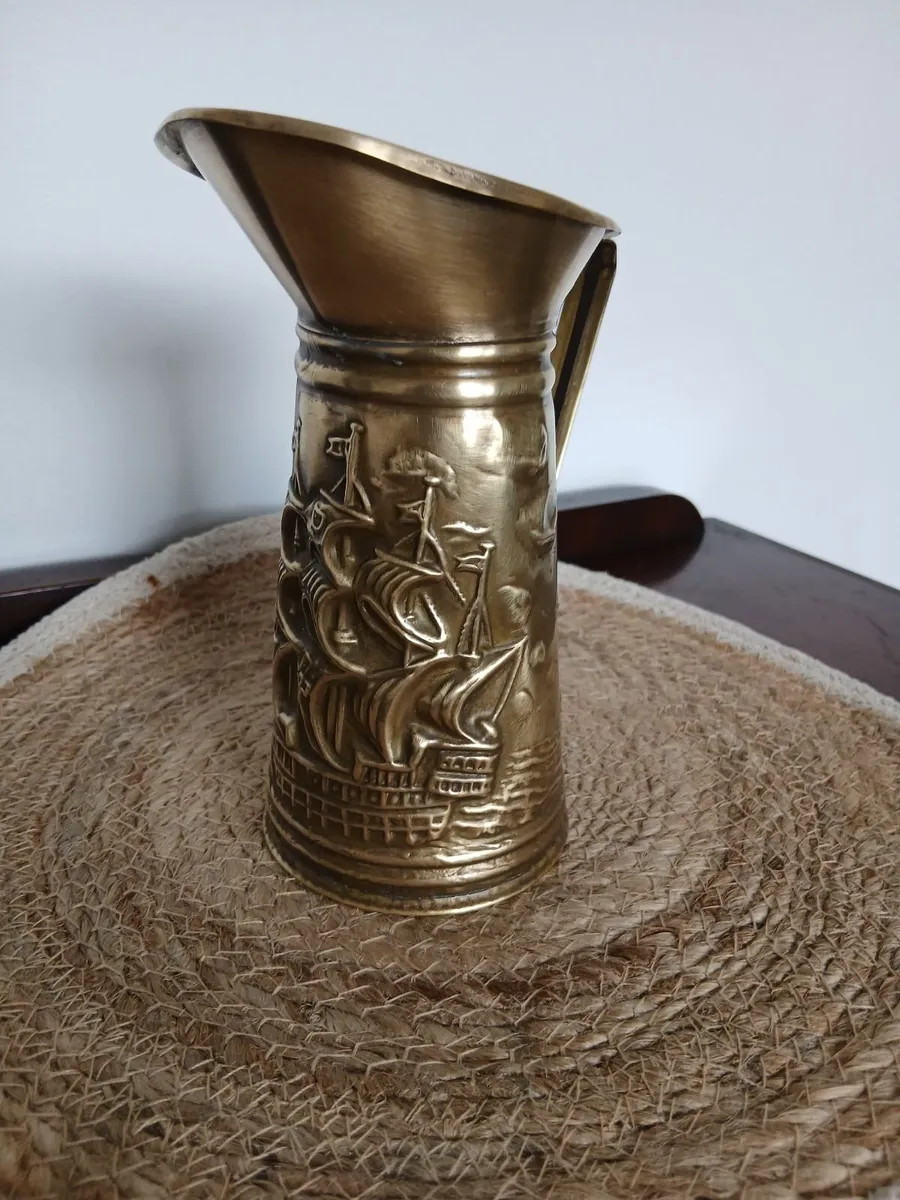 Mid Century Vintage Brass Jug . - Image 1