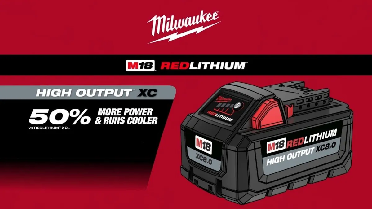 Milwaukee 6Ah Forge & 8Ah High Output Battery - Image 2