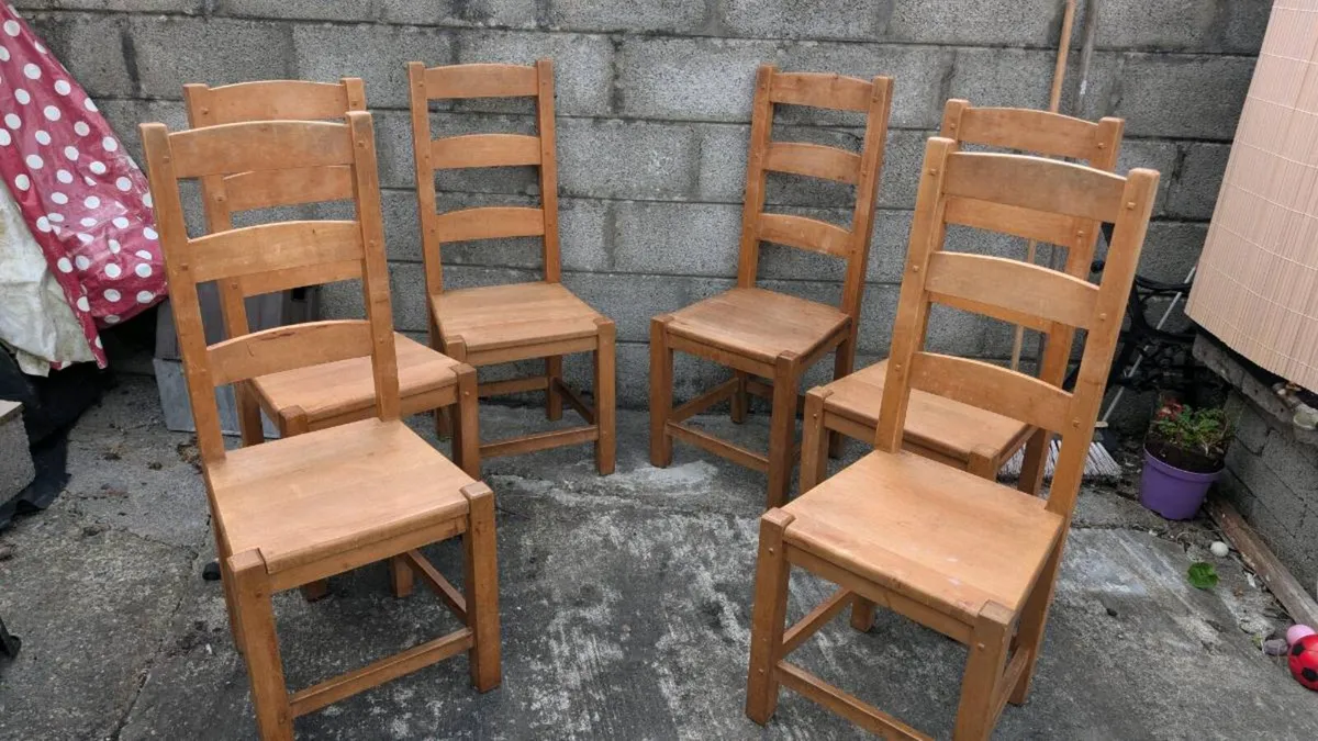 Solid Wood Dining Chairs - Image 1