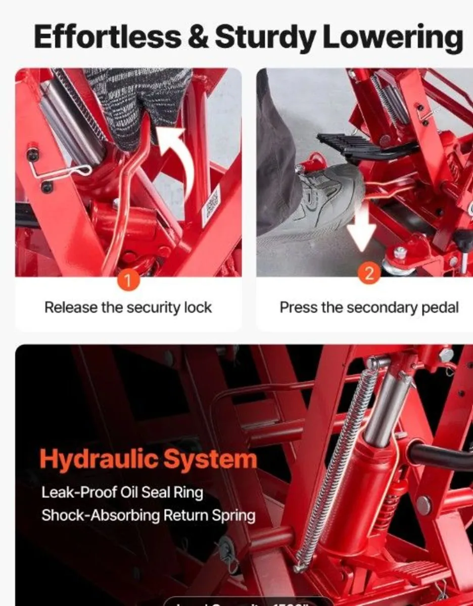 Hydraulic Motorcycle Lift Jack 1500lb / 680kg Heav - Image 3