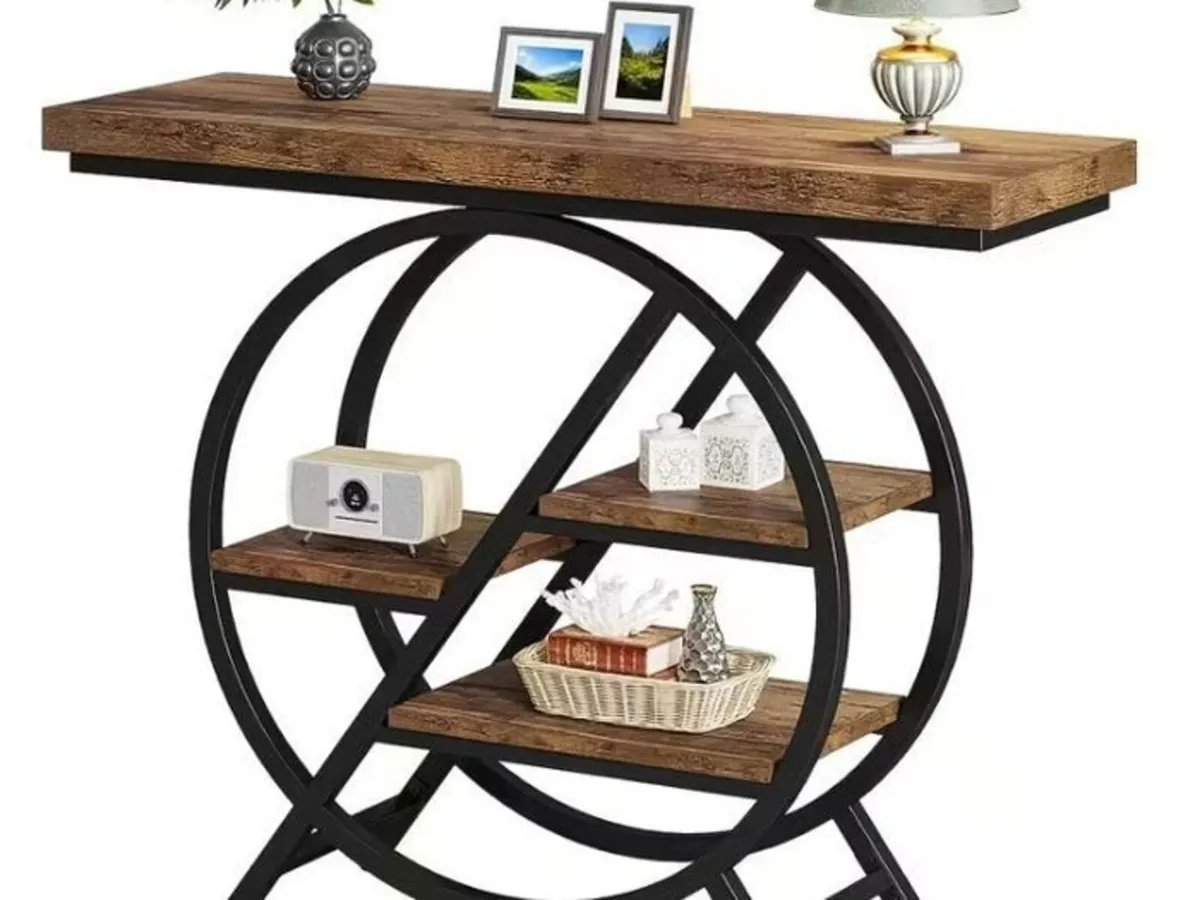Console Table Round with Geometric Design - Image 3