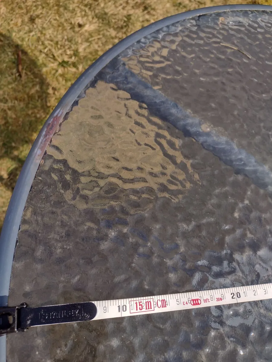 Heavy tempered glass steel frame garden table - Image 2