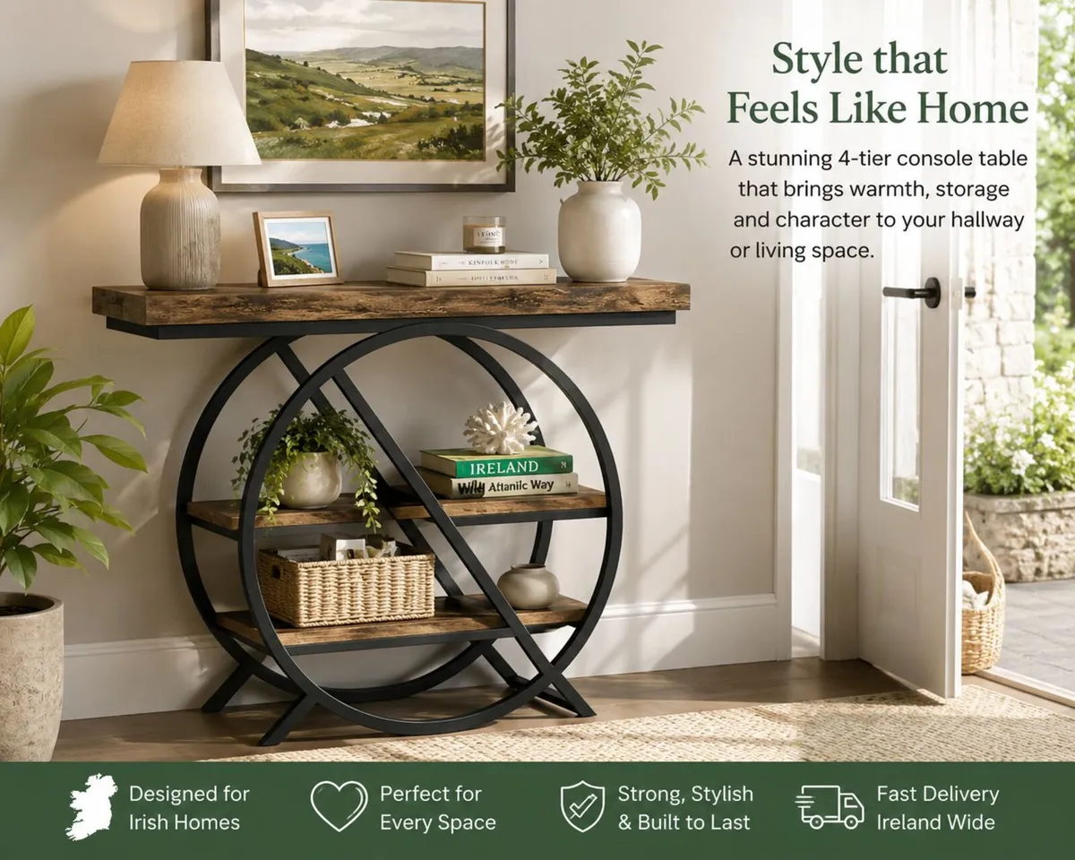 Console Table Round with Geometric Design - Image 1