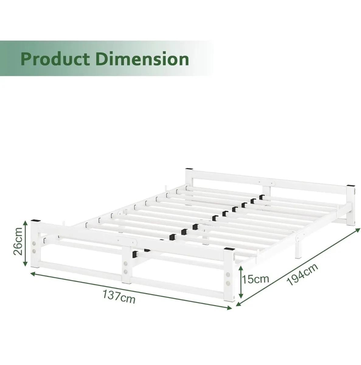 Double Bed Frame,4ft6 Floor Bed Frame Double Bed B - Image 2