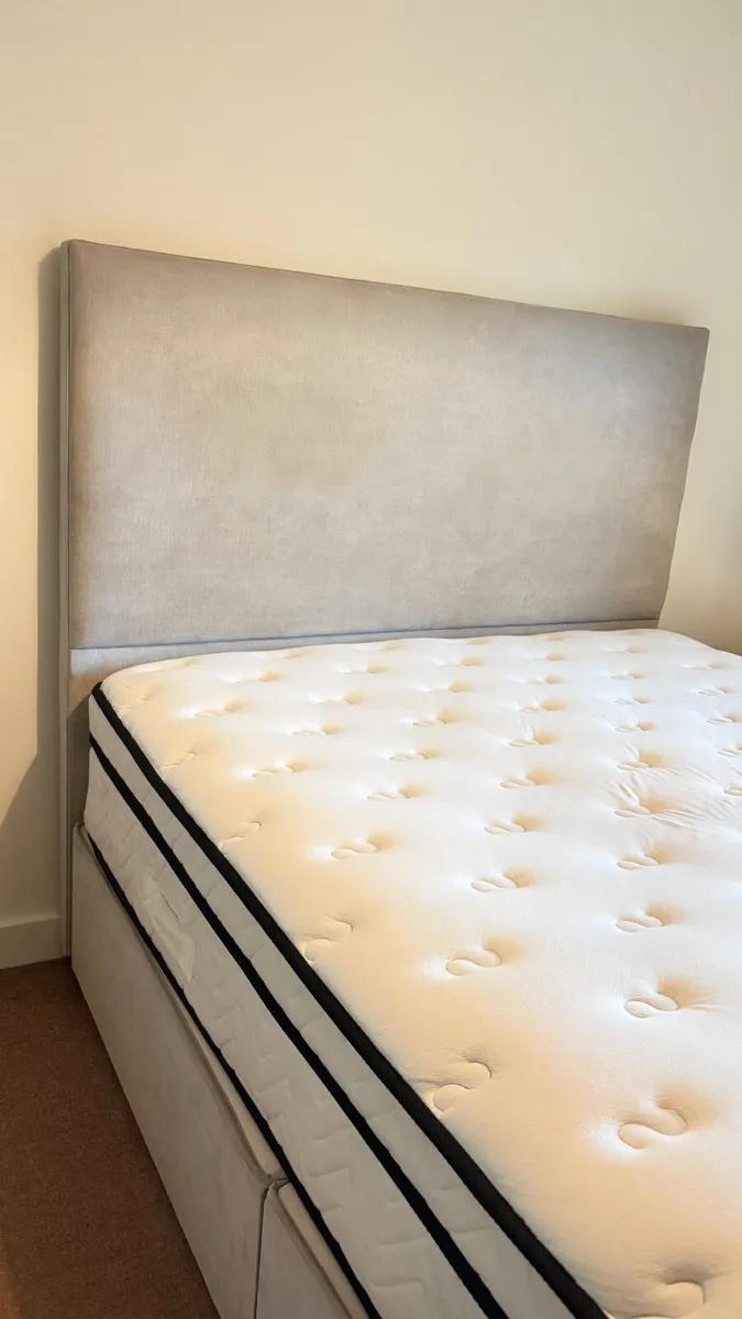 Cream double bed - Image 2