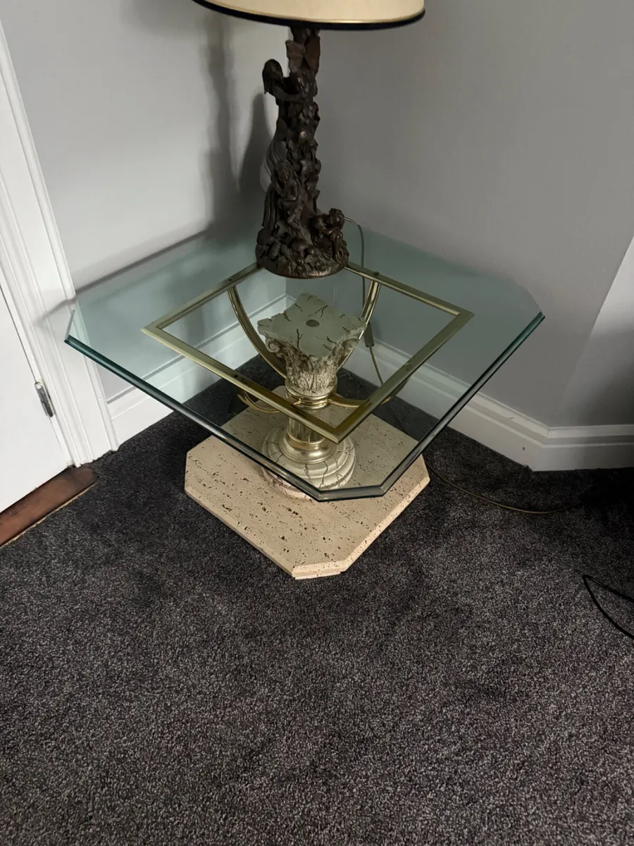 SET OF GLASS TABLES AND MIRROR - Image 3