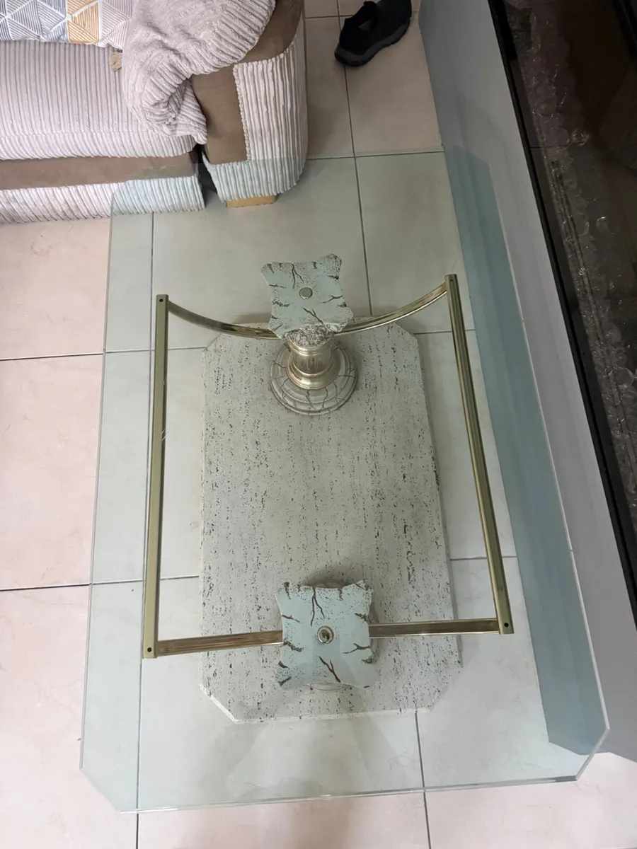 SET OF GLASS TABLES AND MIRROR - Image 2