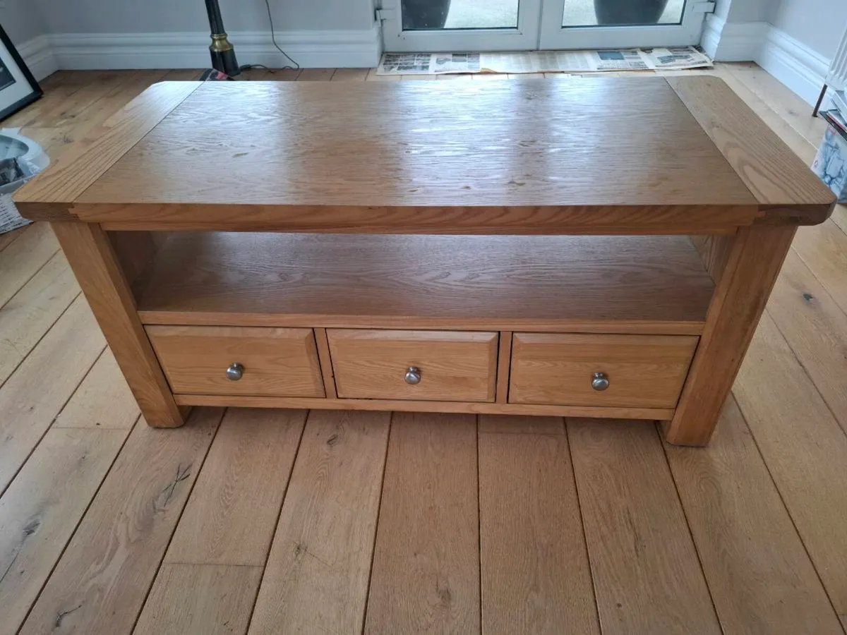 Solid Oak TV Unit - Image 2