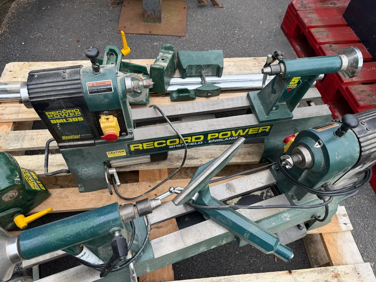 Ex school record wood lathes - Image 1