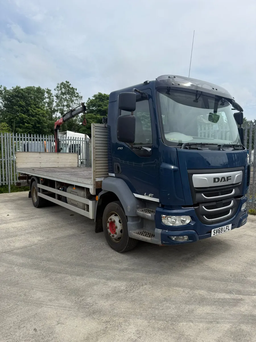 2019 DAF LF210 Flatbed With Micro Crane - Image 1