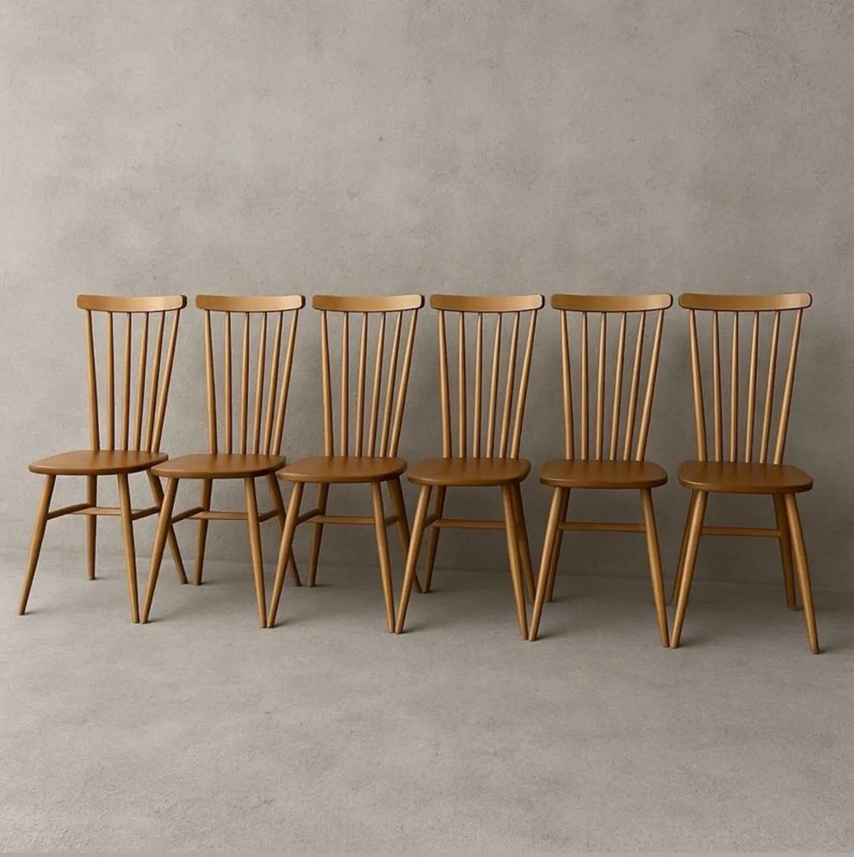 Blond ercol dining chairs