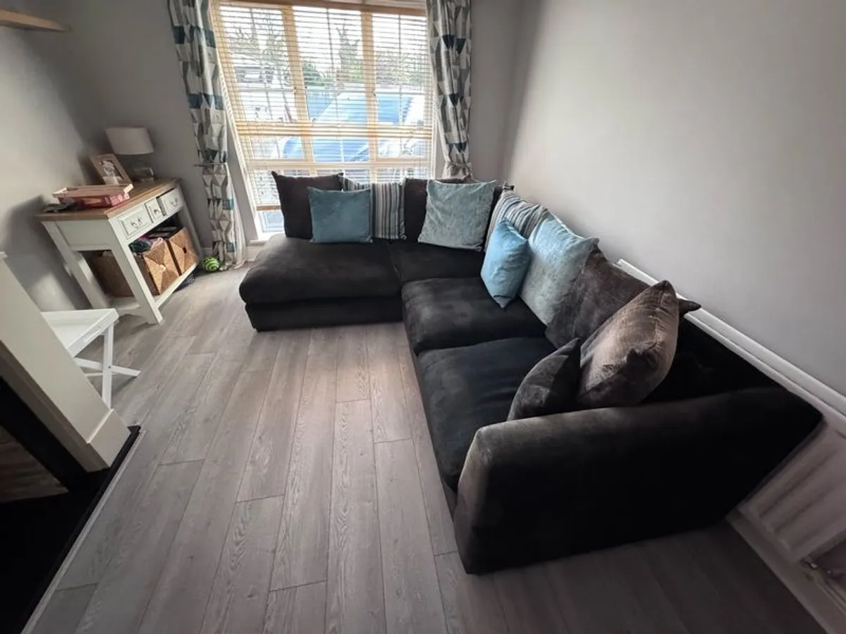 Charcoal Corner Sofa | Cushions Included - Image 2