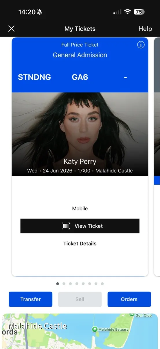 X1 Katy Perry Ticket