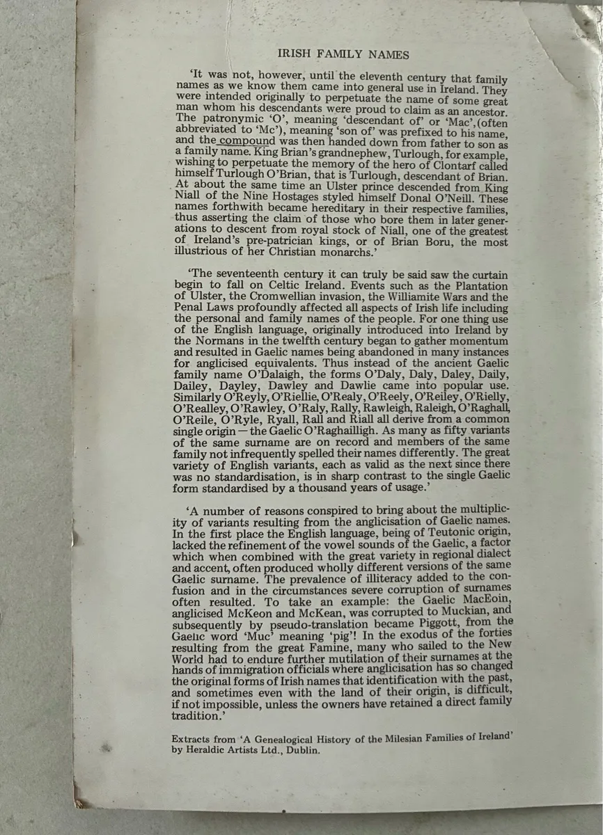 Genealogigal & Historical Map of Ireland 1968 - Image 3