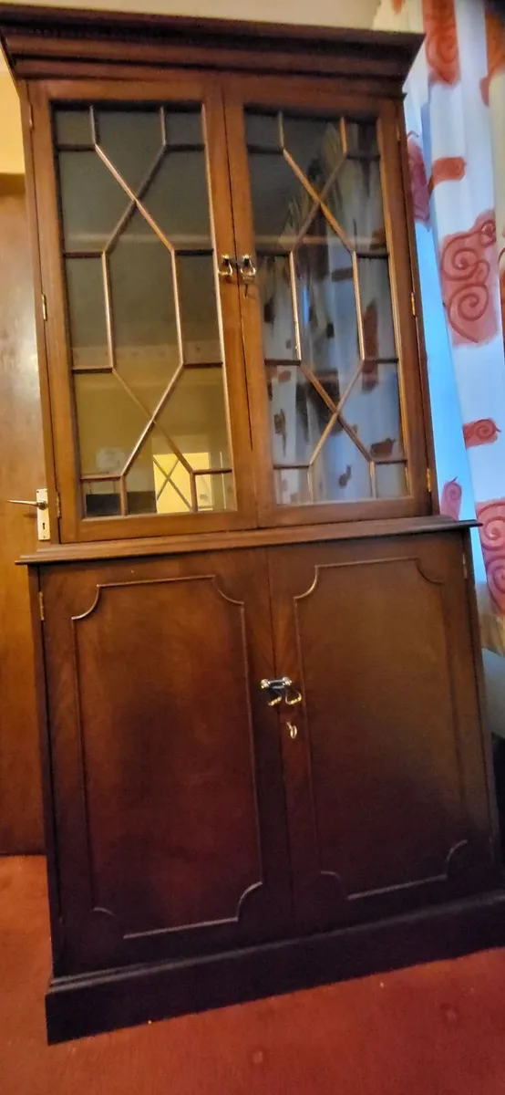 Furniture - display cabinets , dark wood - Image 1