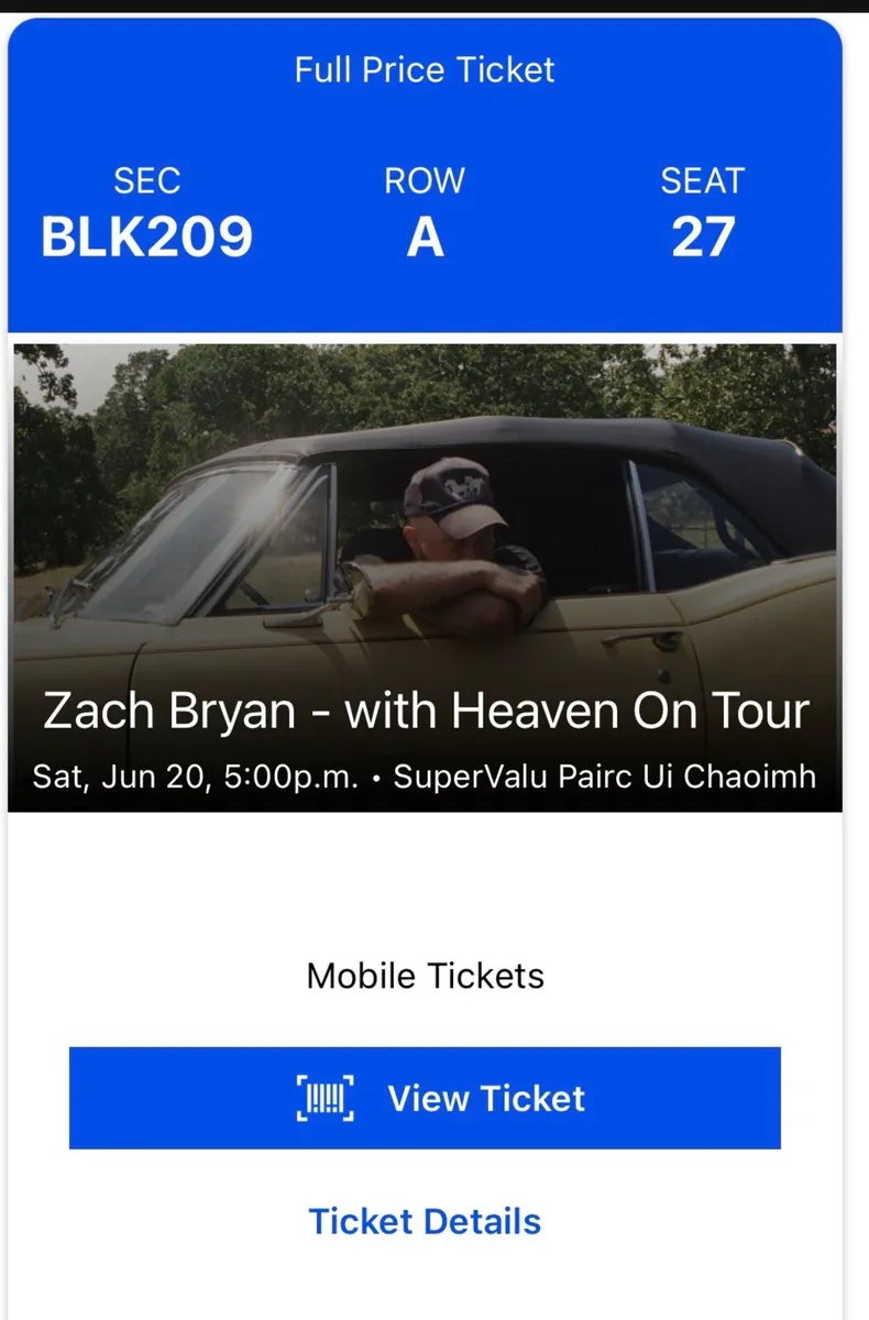 Zach Bryan. Seated x 2 - Image 1
