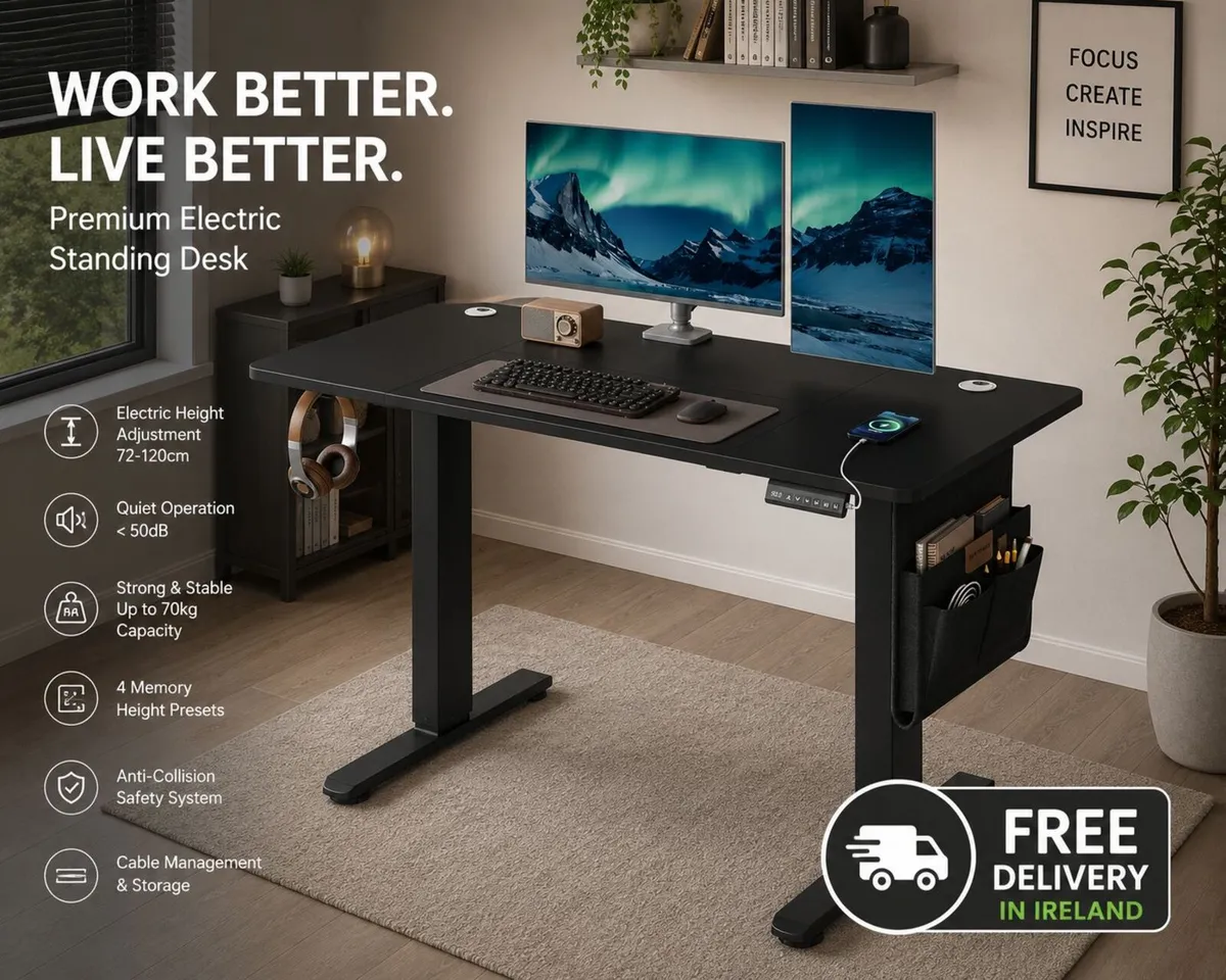 Electric Height Adjustable Standing Desk 120cm - Image 1