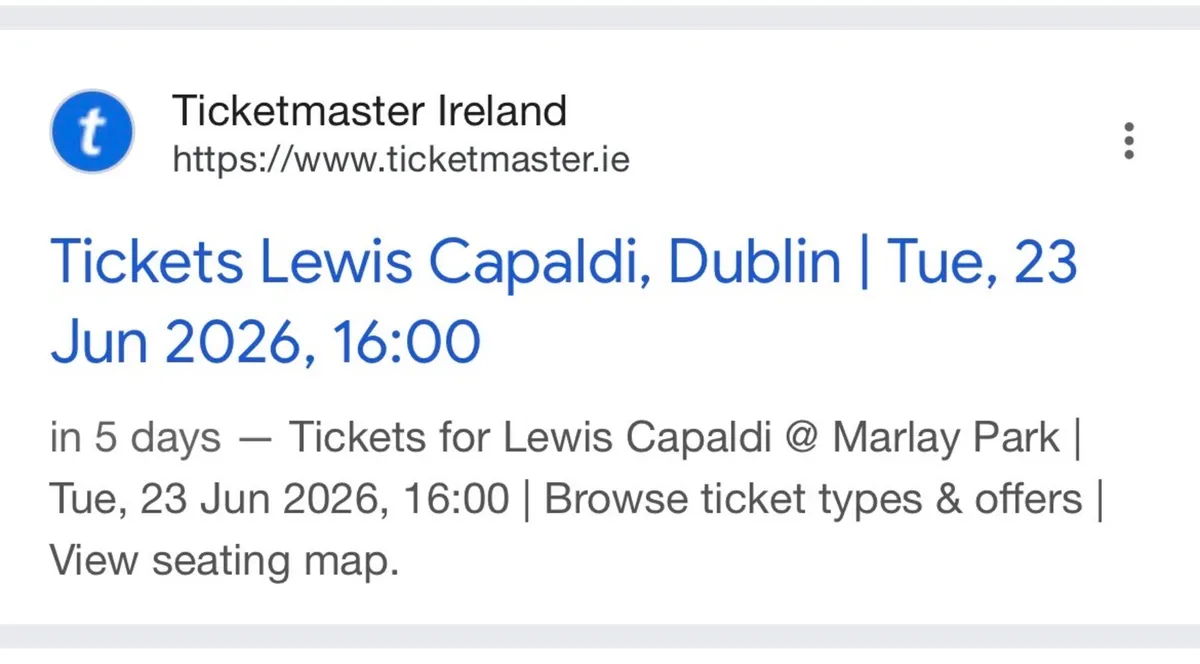4 lewis capalidi tickets tues 23/5/26