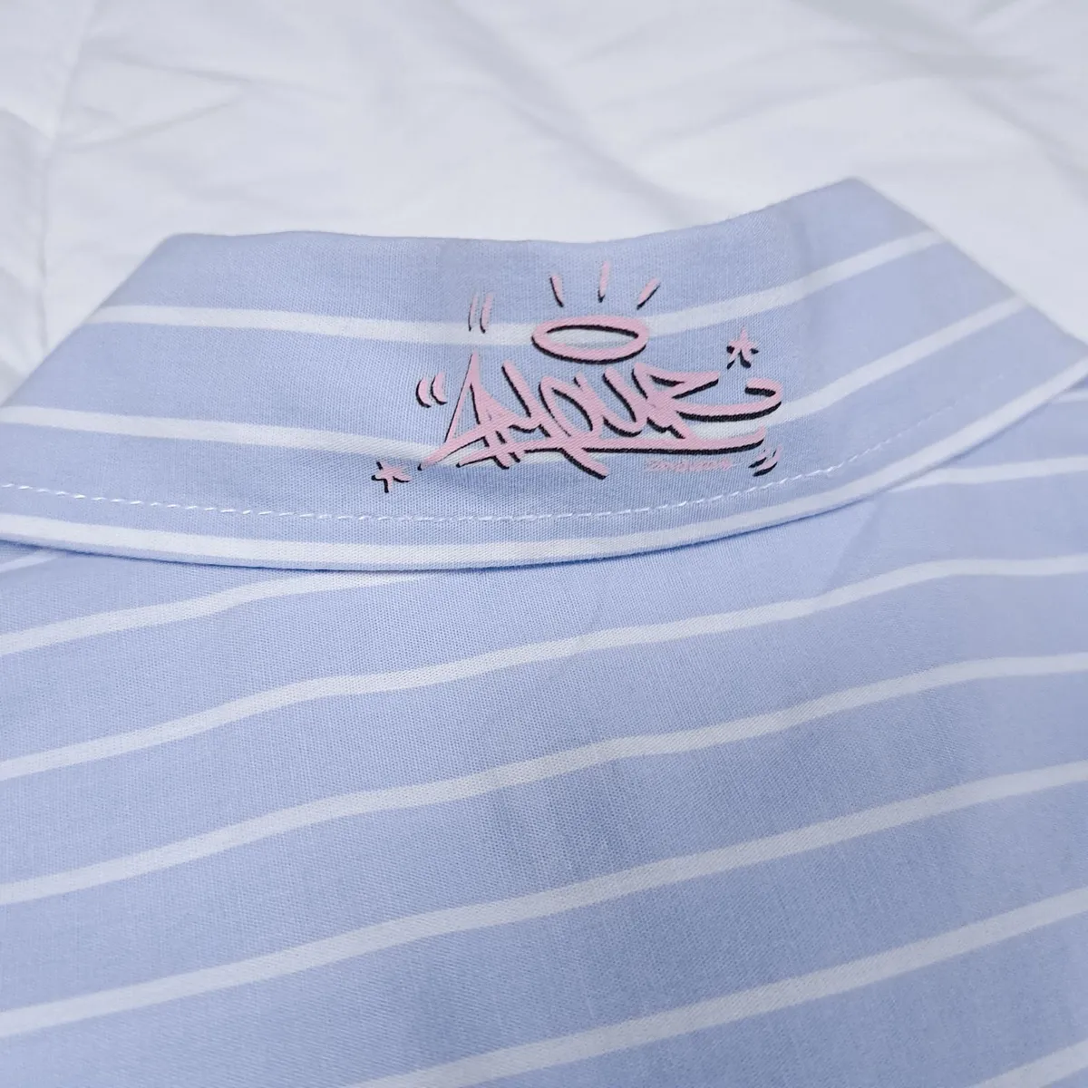 Zadig Voltaire Blue White Striped Graphic Shirt XS - Image 4