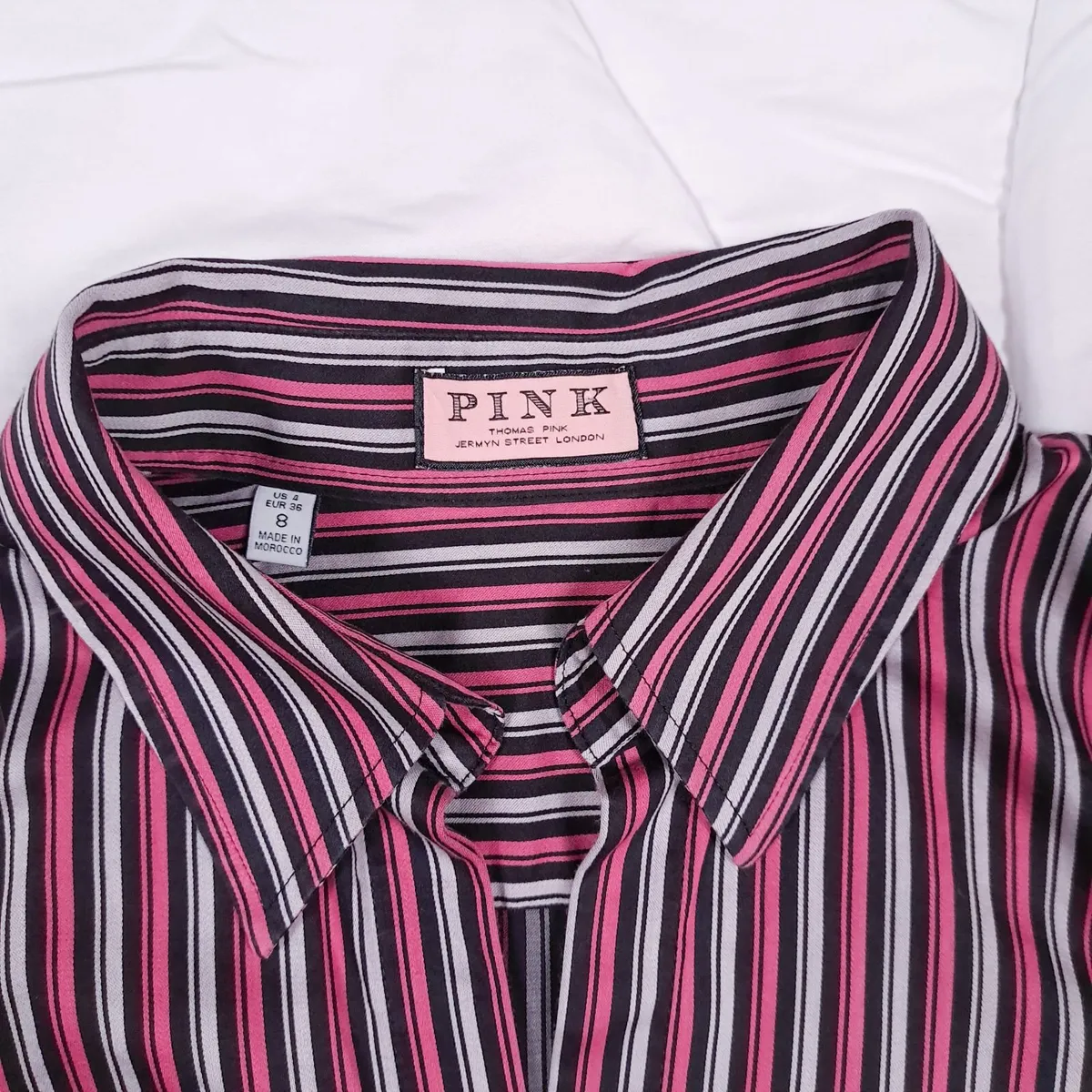 Thomas Pink Dark & Pastel Pink Striped Shirt 8UK - Image 4
