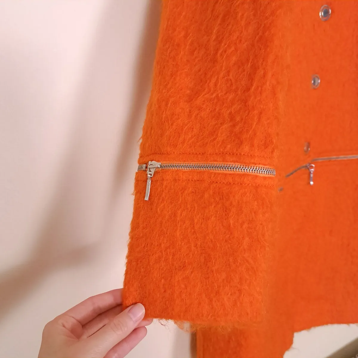 Tuzzi Orange Wool Boucle Overcoat 8UK/36EU - Image 2