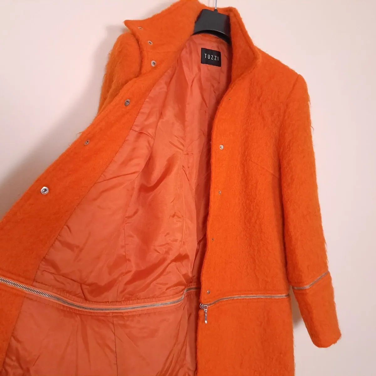 Tuzzi Orange Wool Boucle Overcoat 8UK/36EU - Image 3