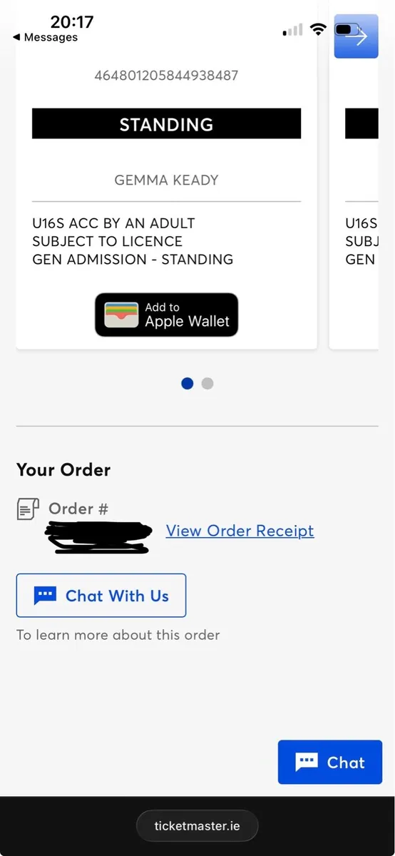 Katy Perry standing tickets x 2