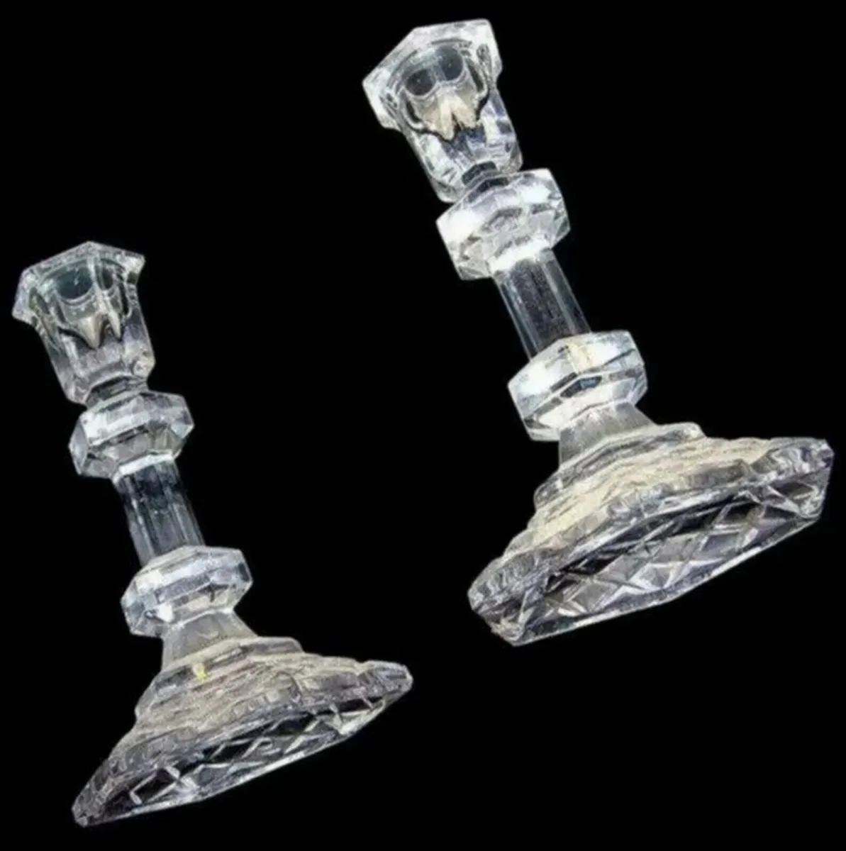 Vintage Pair Galway Crystal Candlesticks - Image 3