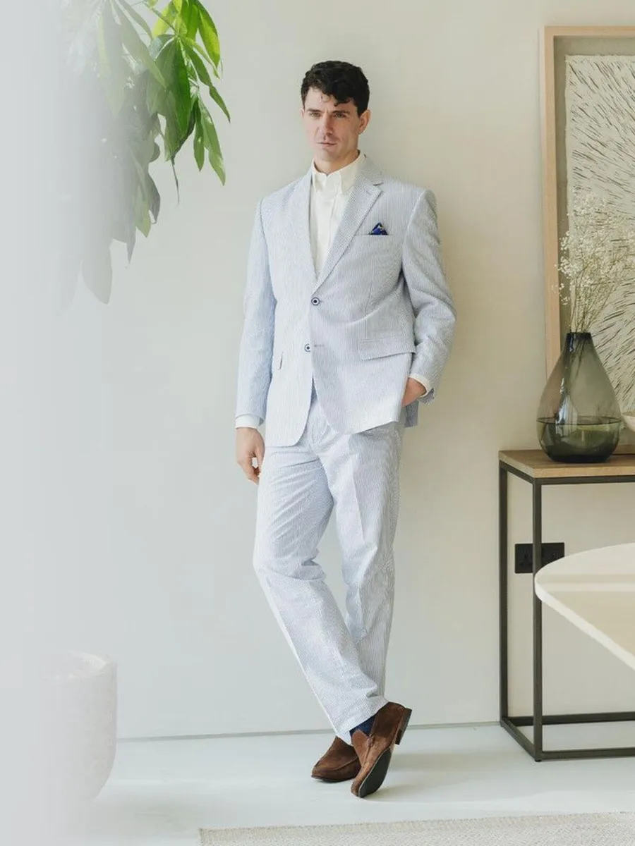 Male Men 2 Piece Summer Party Formal Wedding Suit. - Image 4