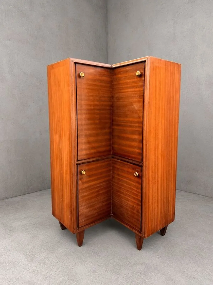Mid century teak  corner bar cabinet vintage Danish - Image 1