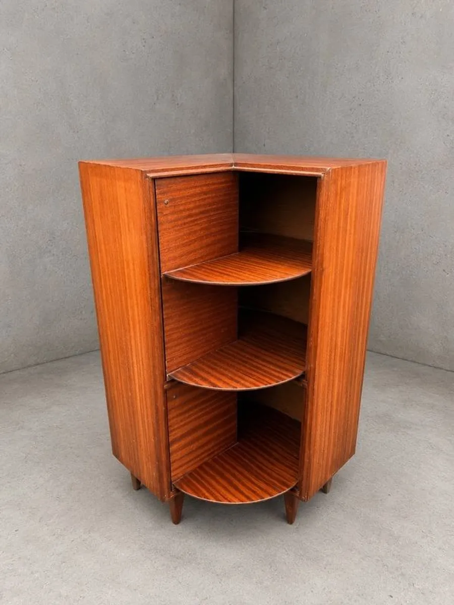 Mid century teak  corner bar cabinet vintage Danish - Image 2