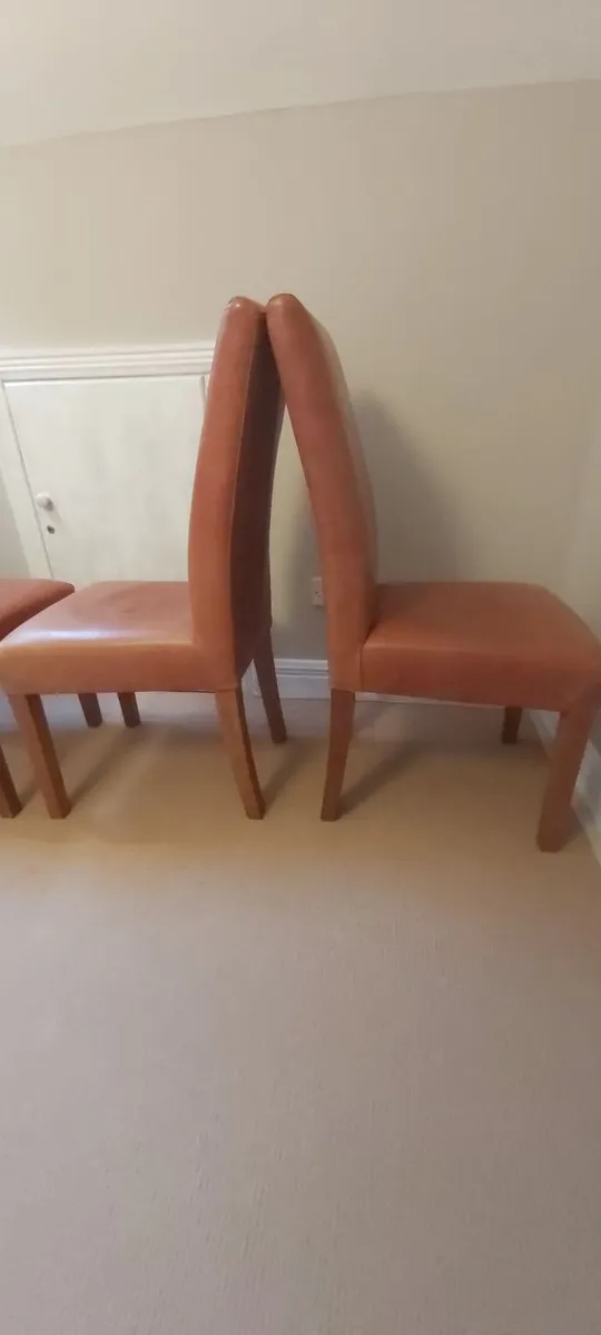 Real leather dining room chairs - Image 4