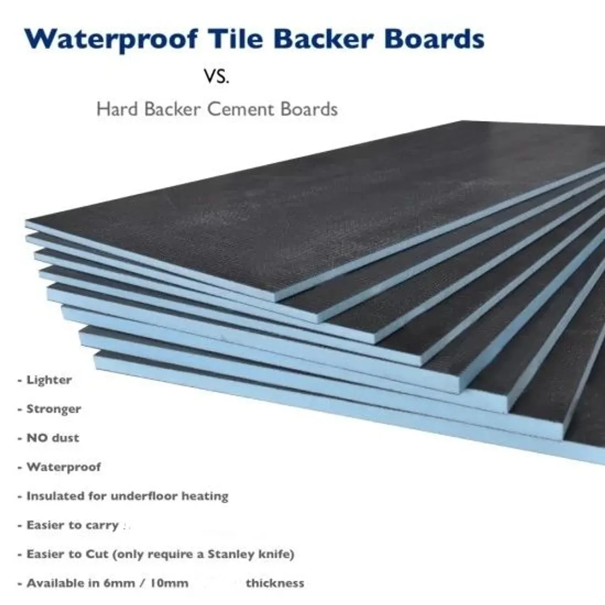 Tile Backer Board Wetroom Board Full Size 2400x1200mm XPS Insulation, 6.5 and 10 mm - Image 1