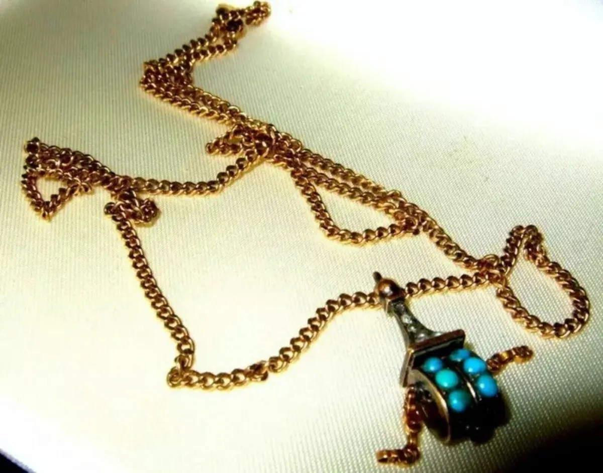 Vintage 9ct Tibetan Prayer Wheel Pendant 22" Chain - Image 4