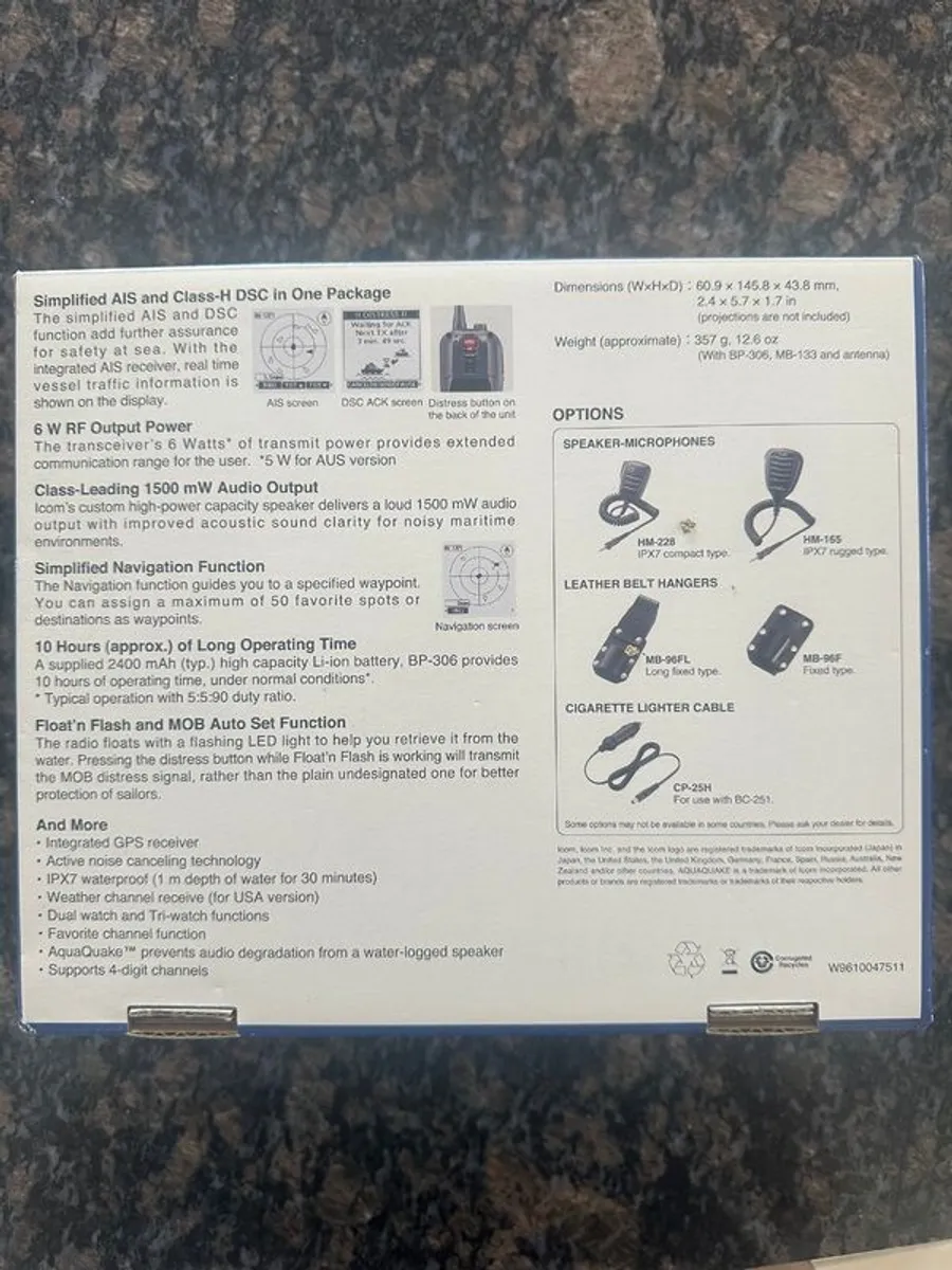 Handheld Vhf Radio (icom Icm94de) - Image 4