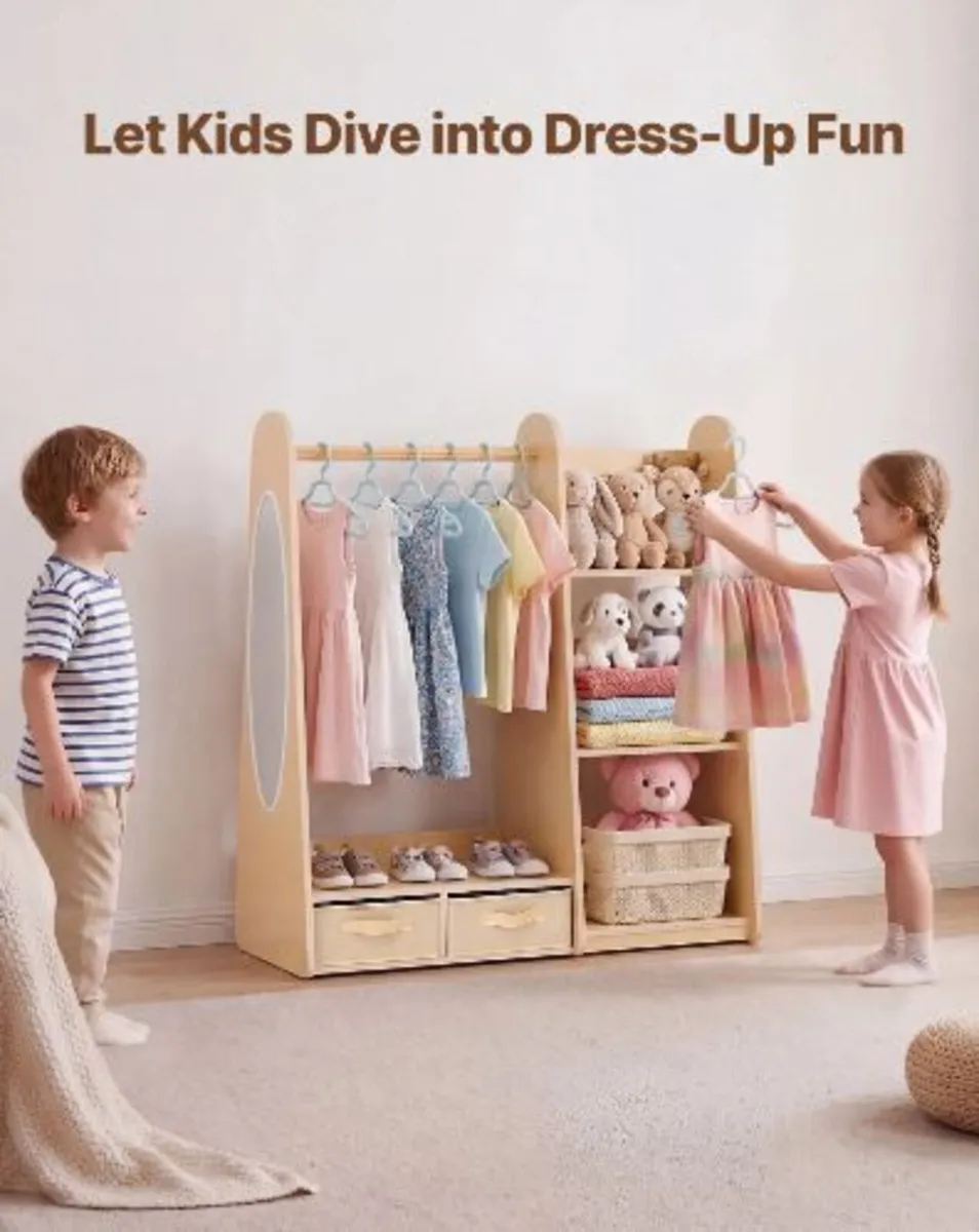 Kids Dress Up Storage, with Mirror - Image 1