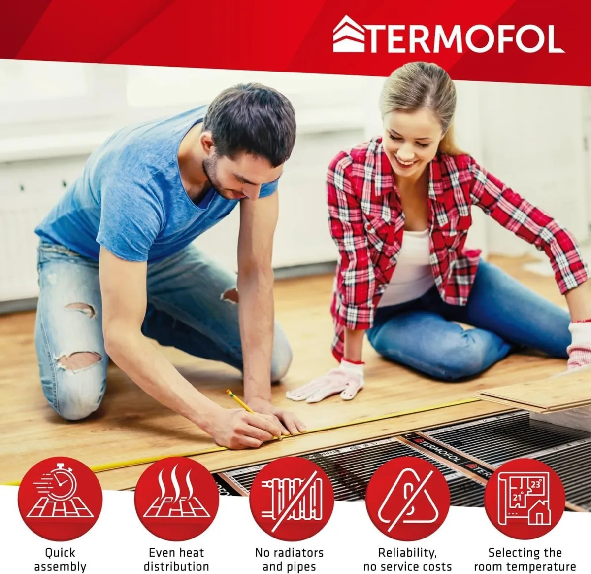 Underfloor heating laminate vinyl floor bedroom - Image 1