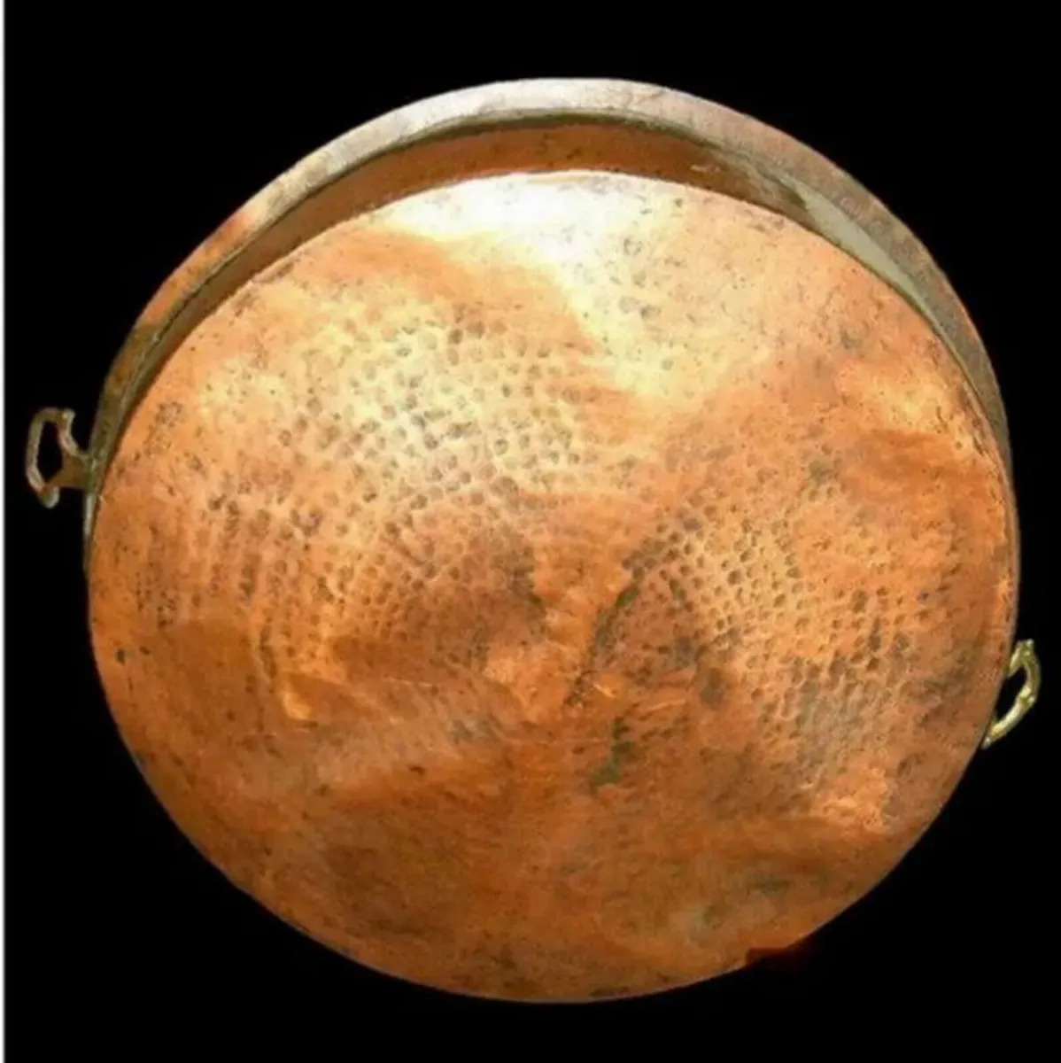 Large Vintage Copper Pan with Brass Handles - Image 2
