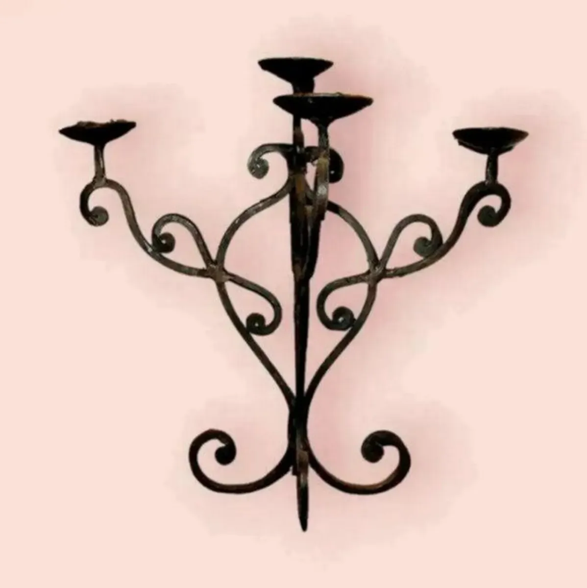 Pair Of Vintage Iron Candleabra - Image 1 Pair Of - Image 2