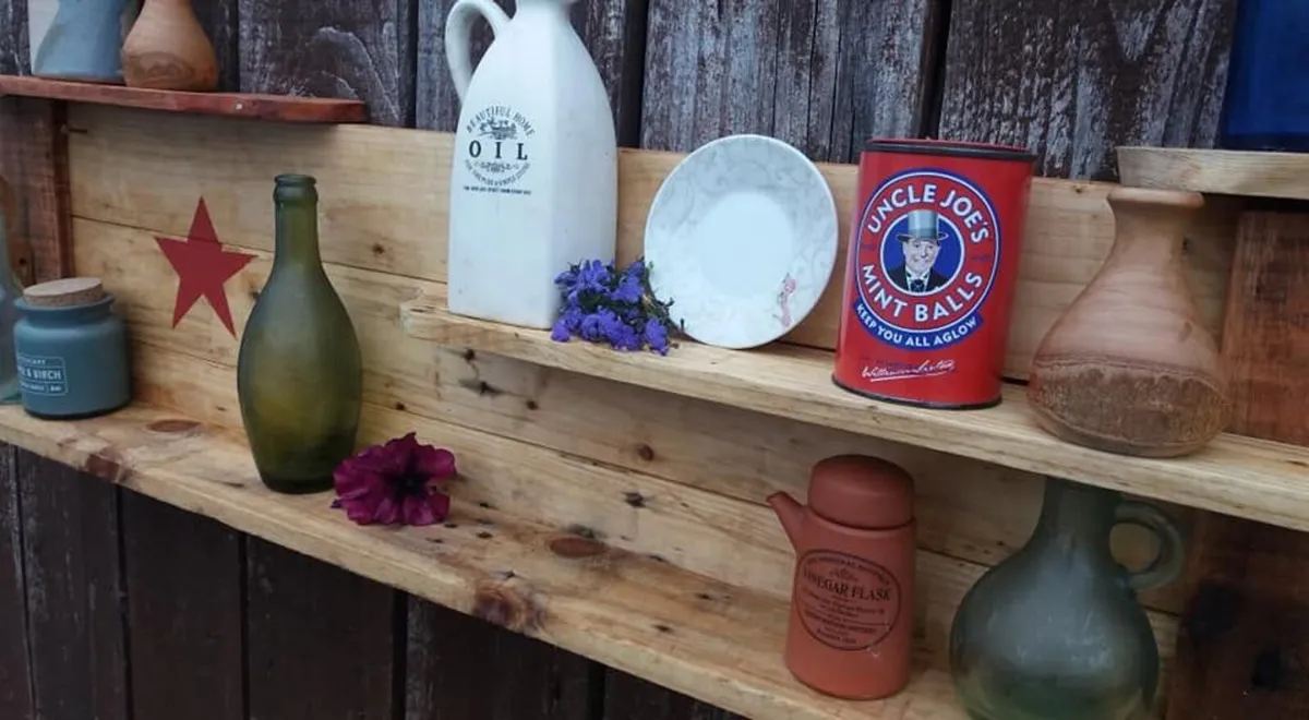 Rustic Americana Style Floating Shelf / Display - Image 2