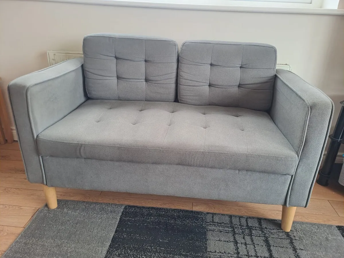 Small Grey Sofa with storage - Image 1
