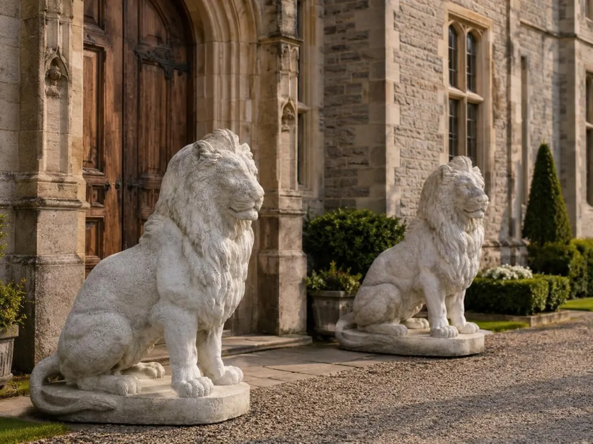 Pair Of Large Porto Lions - Image 2